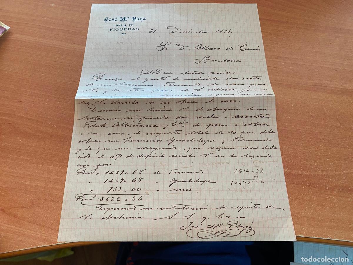 Manuscritos antigos: CARTA DE PAGO JOSE M&ordf; PLAJA. FIGUERAS 1889 (COIB241)