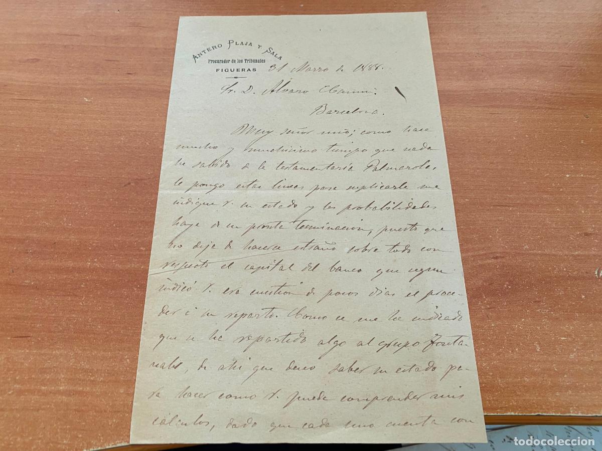 Manuscritos antigos: CARTA PROCURADOR DE LOS TRIBUNALES ANTERO PLAJA 1888 (COIB241)