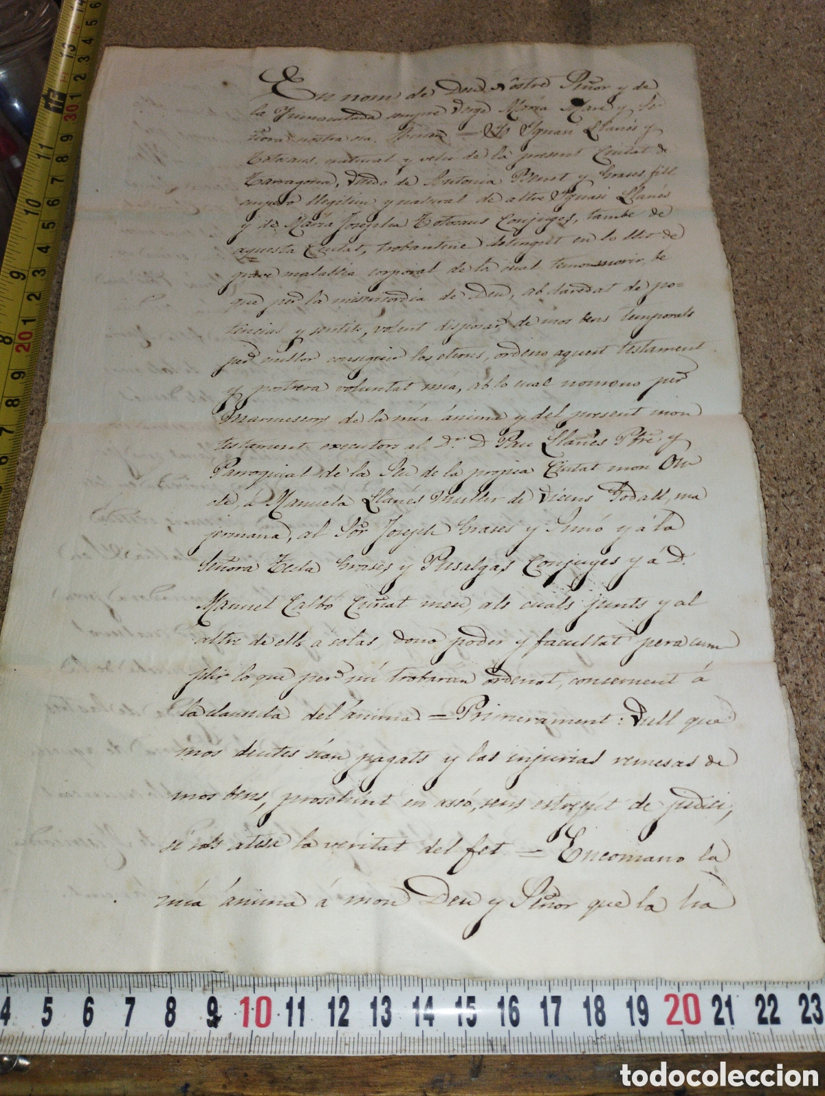 Manuscritos antigos: Antiguo manuscrito de 18??