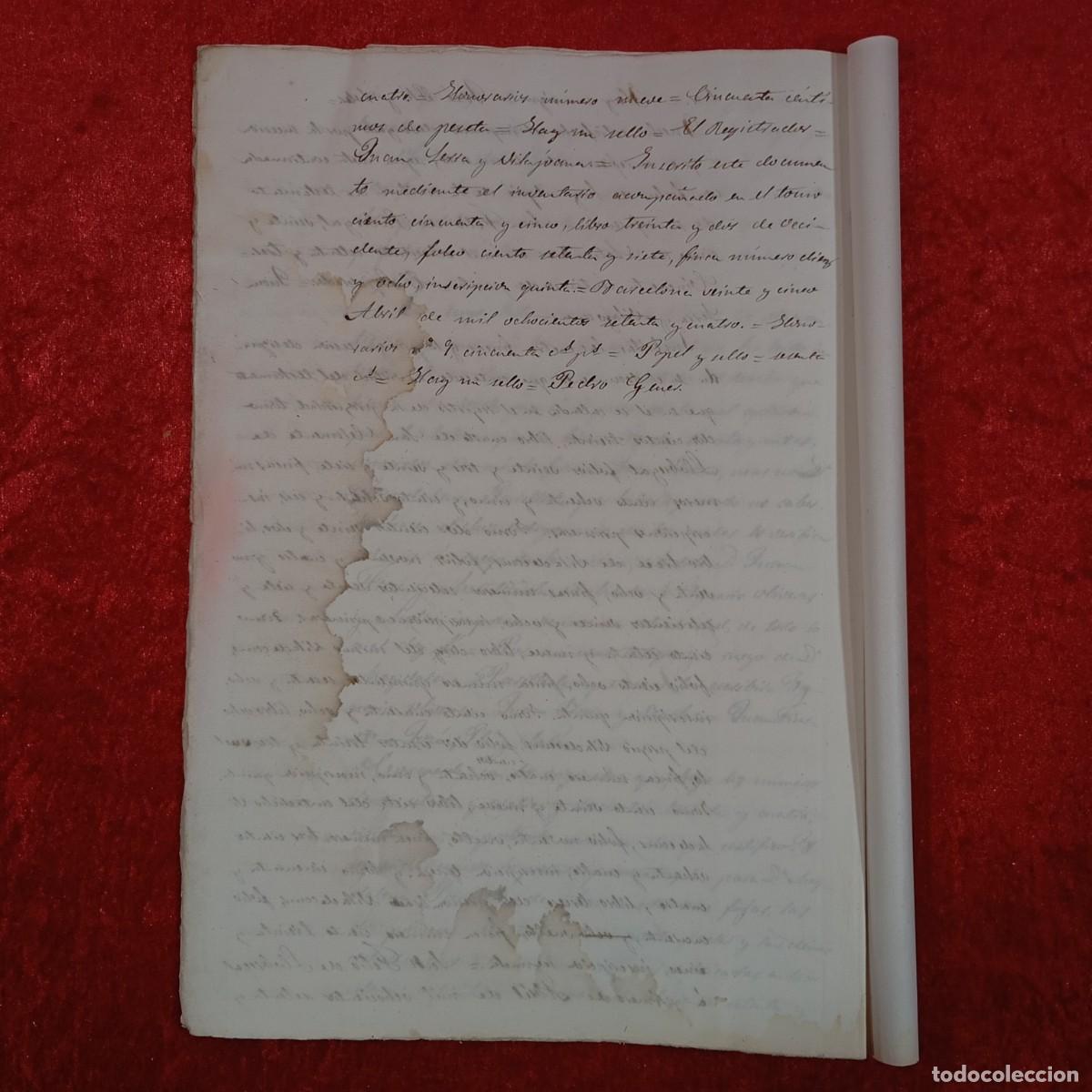 Manuscritos antiguos: DOCUMENTO NOTARIAL - 1873 - ESCRITURA NOTARIAL - BARCELONA / 97 - Foto 9