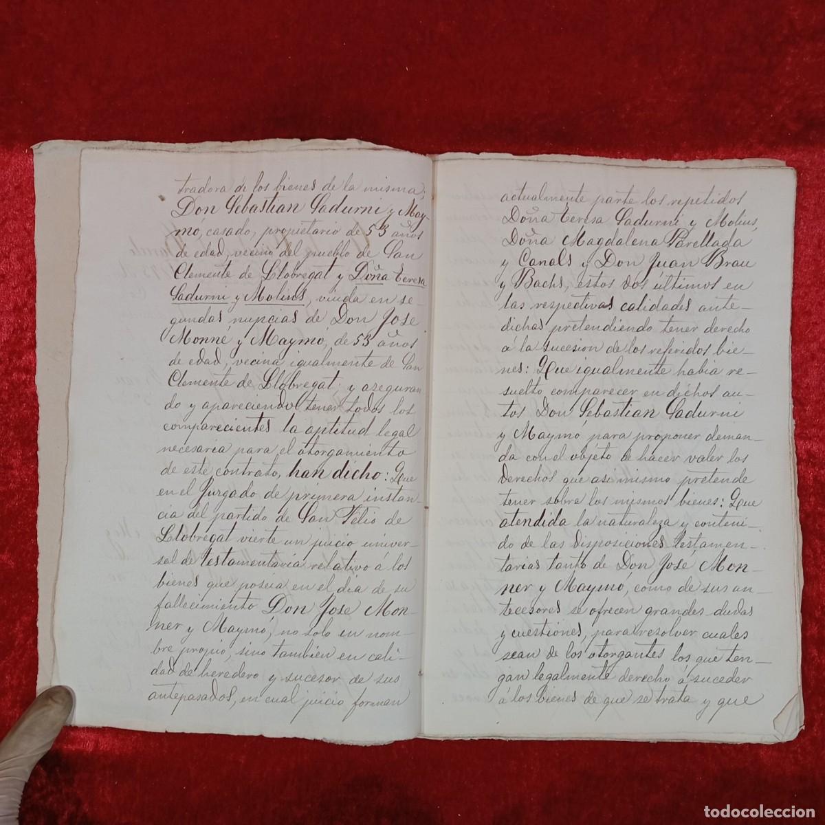 Manuscritos antiguos: DOCUMENTO NOTARIAL - 1873 - BARCELONA - ESCRITURA NOTARIAL / 102 - Foto 4