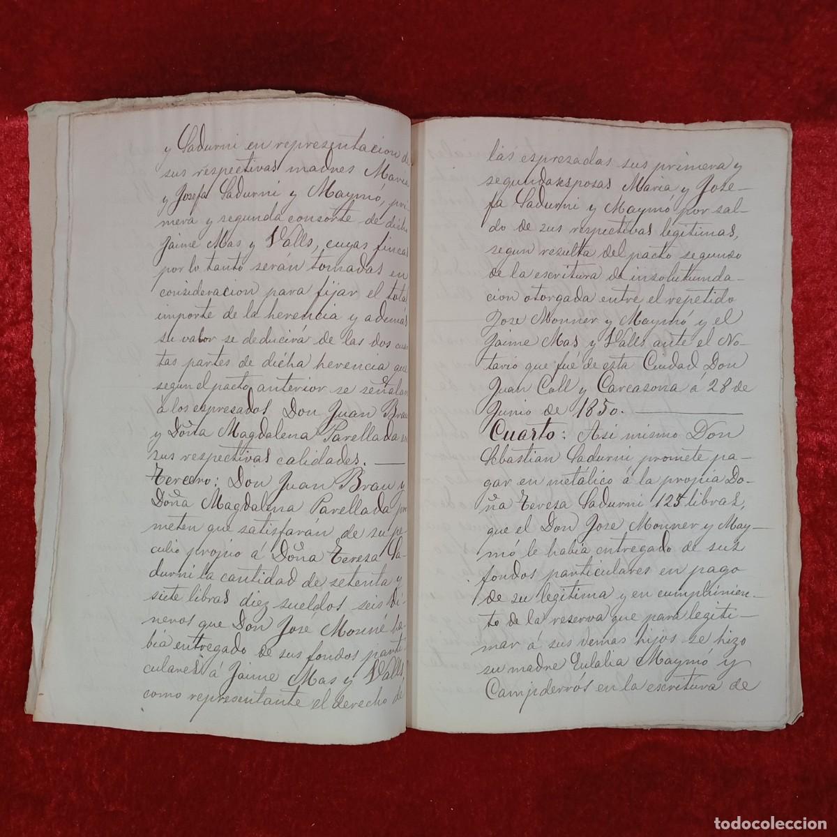 Manuscritos antiguos: DOCUMENTO NOTARIAL - 1873 - BARCELONA - ESCRITURA NOTARIAL / 102 - Foto 6