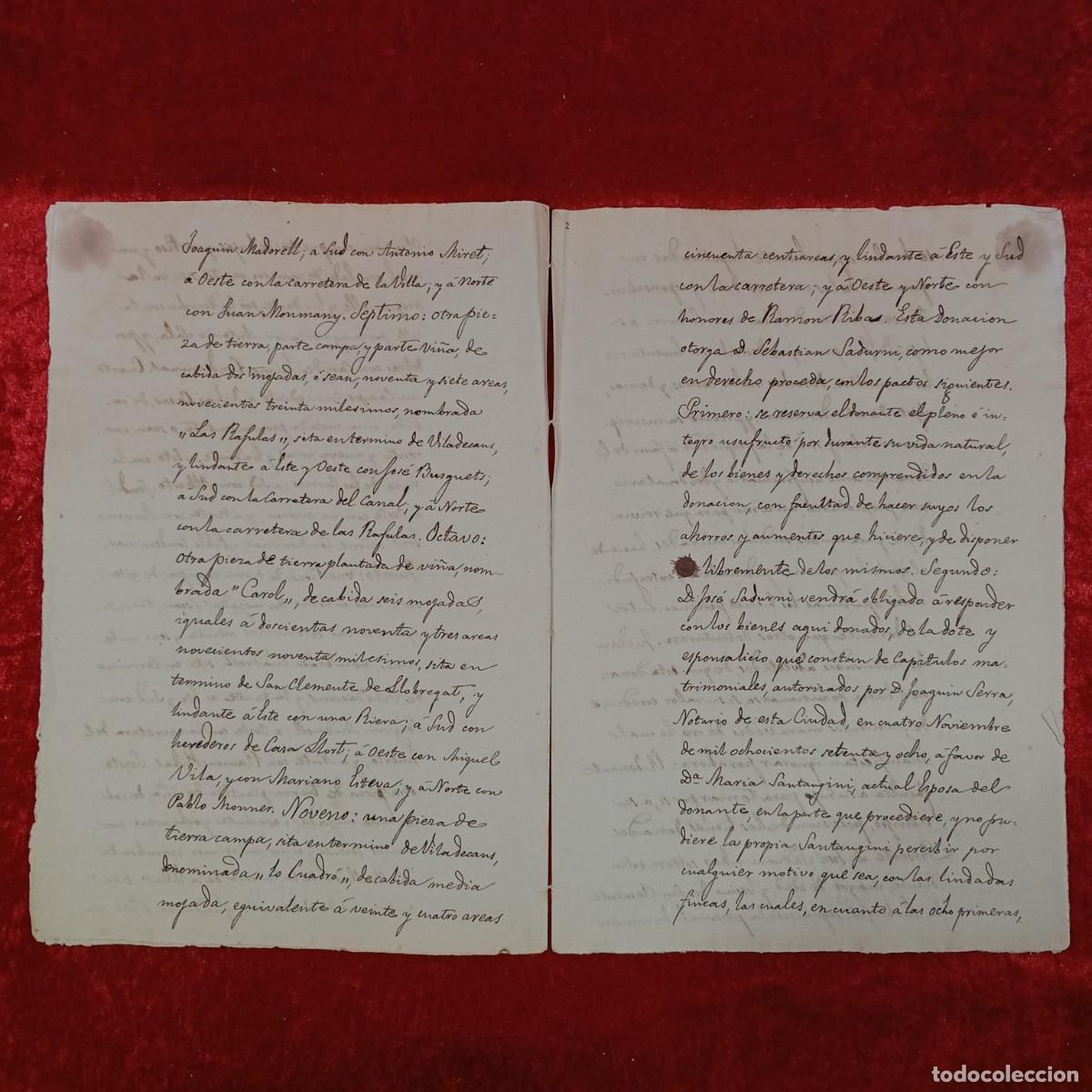 Manuscritos antiguos: DOCUMENTO NOTARIAL - 1881 - BARCELONA - ESCRITURA NOTARIAL / 104 - Foto 3