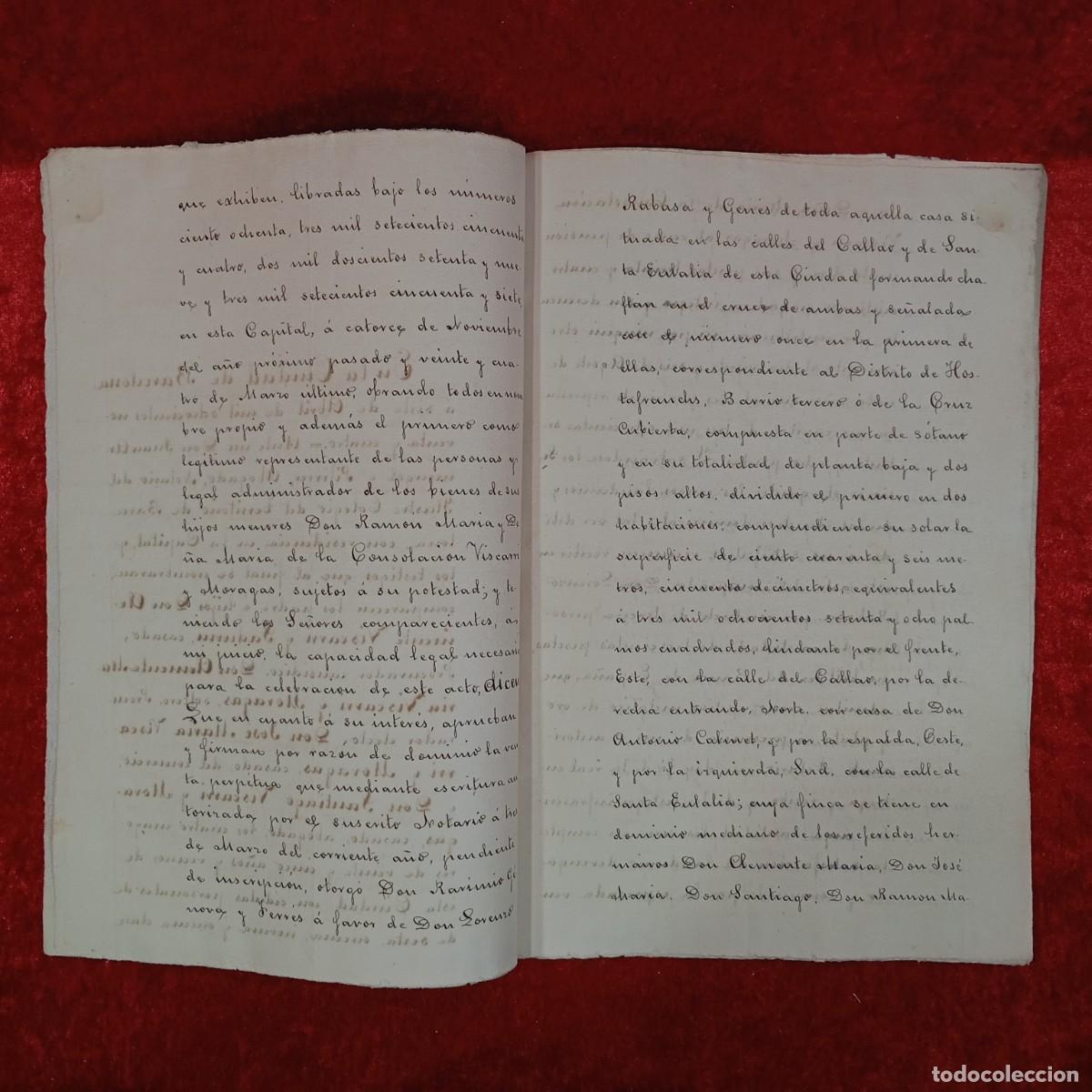 Manuscritos antiguos: ESCRITURA NOTARIAL - BARCELONA - 1894 - DOCUMENTO NOTARIAL / 129 - Foto 3