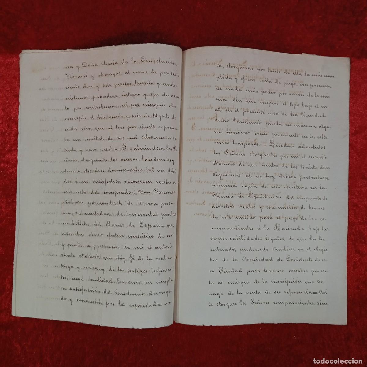 Manuscritos antiguos: ESCRITURA NOTARIAL - BARCELONA - 1894 - DOCUMENTO NOTARIAL / 129 - Foto 4
