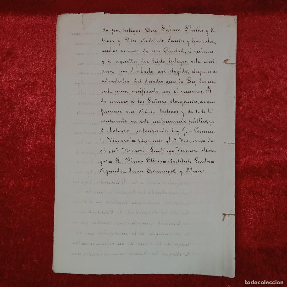 Manuscritos antiguos: ESCRITURA NOTARIAL - BARCELONA - 1894 - DOCUMENTO NOTARIAL / 129 - Foto 5