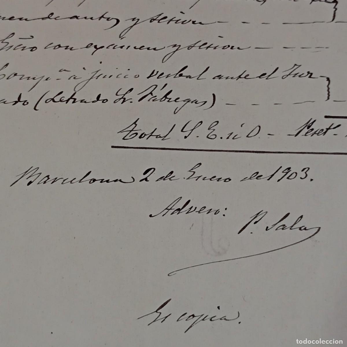 Manuscritos antiguos: DOCUMENTO NOTARIAL - 1903 - BARCELONA - RELACION DE DOCUMENTOS Y ESCRITURAS NOTARIALES / 132 - Foto 2