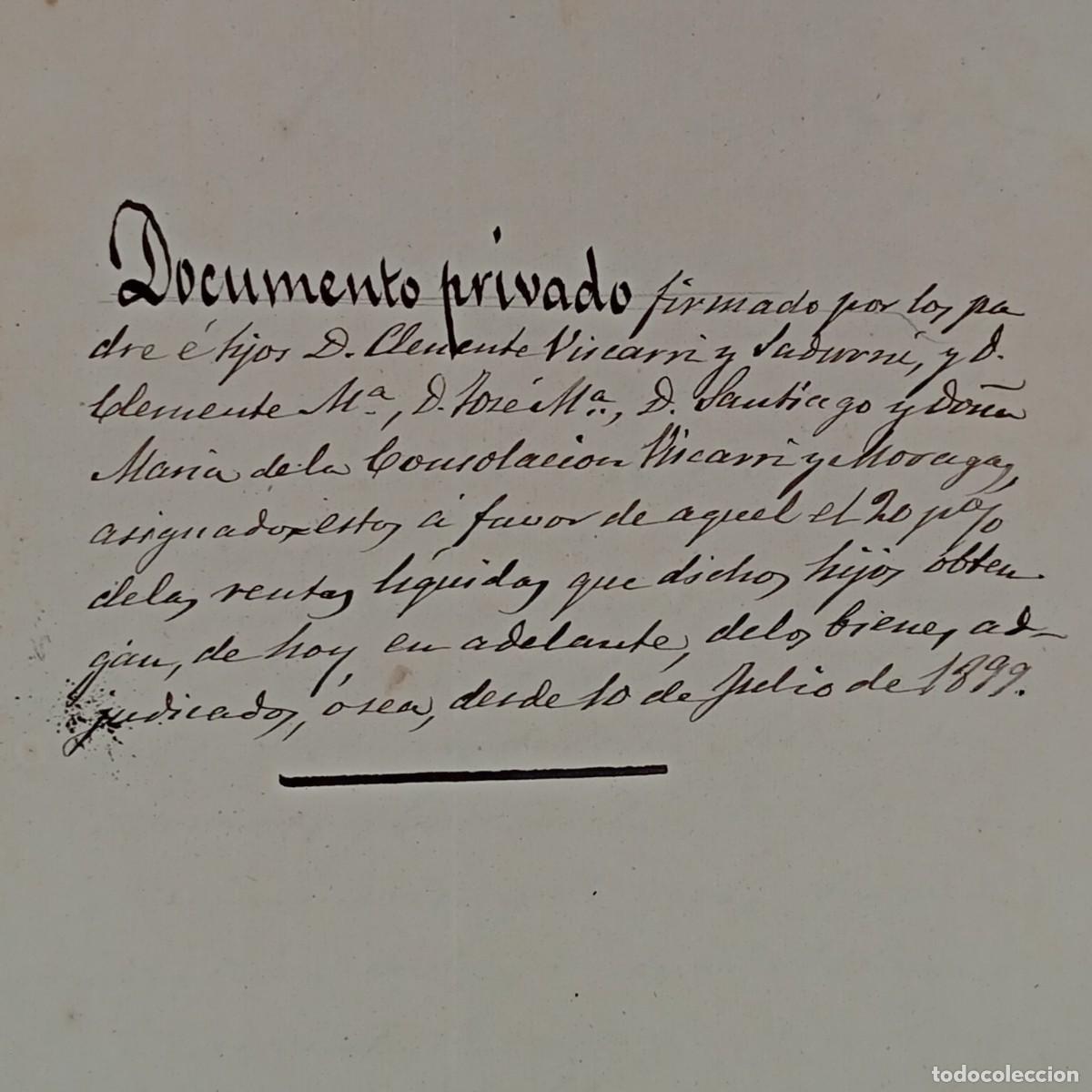 Manuscritos antiguos: DOCUMENTO NOTARIAL - 1899 - BARCELONA - DOCUMENTO PRIVADO - ESCRITURA NOTARIAL / 134 - Foto 2