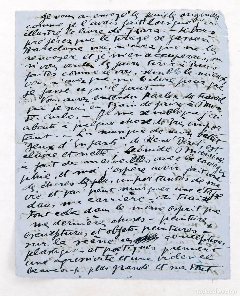 Manuscritos antiguos: Joan Mir&oacute; - Carta manuscrita - 1932 - Foto 1