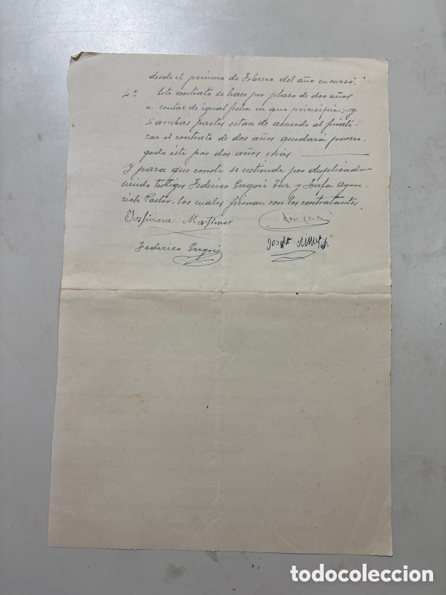 Manuscritos antiguos: DOC. ARRENDAMIENTO DE CASA EN ALMENARA, 16 ENERO 1946. - Foto 2
