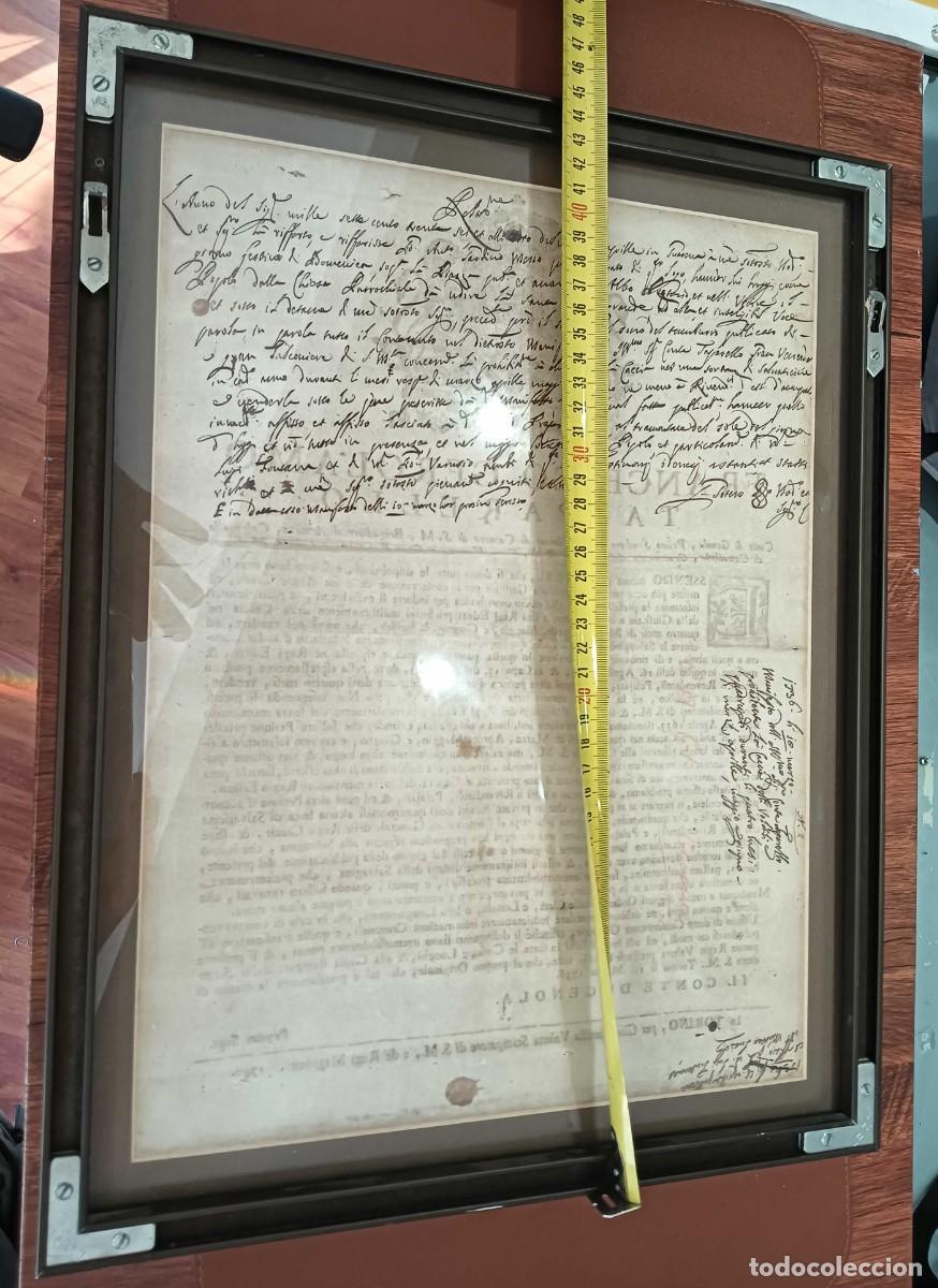 Manuscritos antiguos: DECRETO REAL AUT&Eacute;NTICO DE 1736 - CASA DE SABOYA - Foto 5