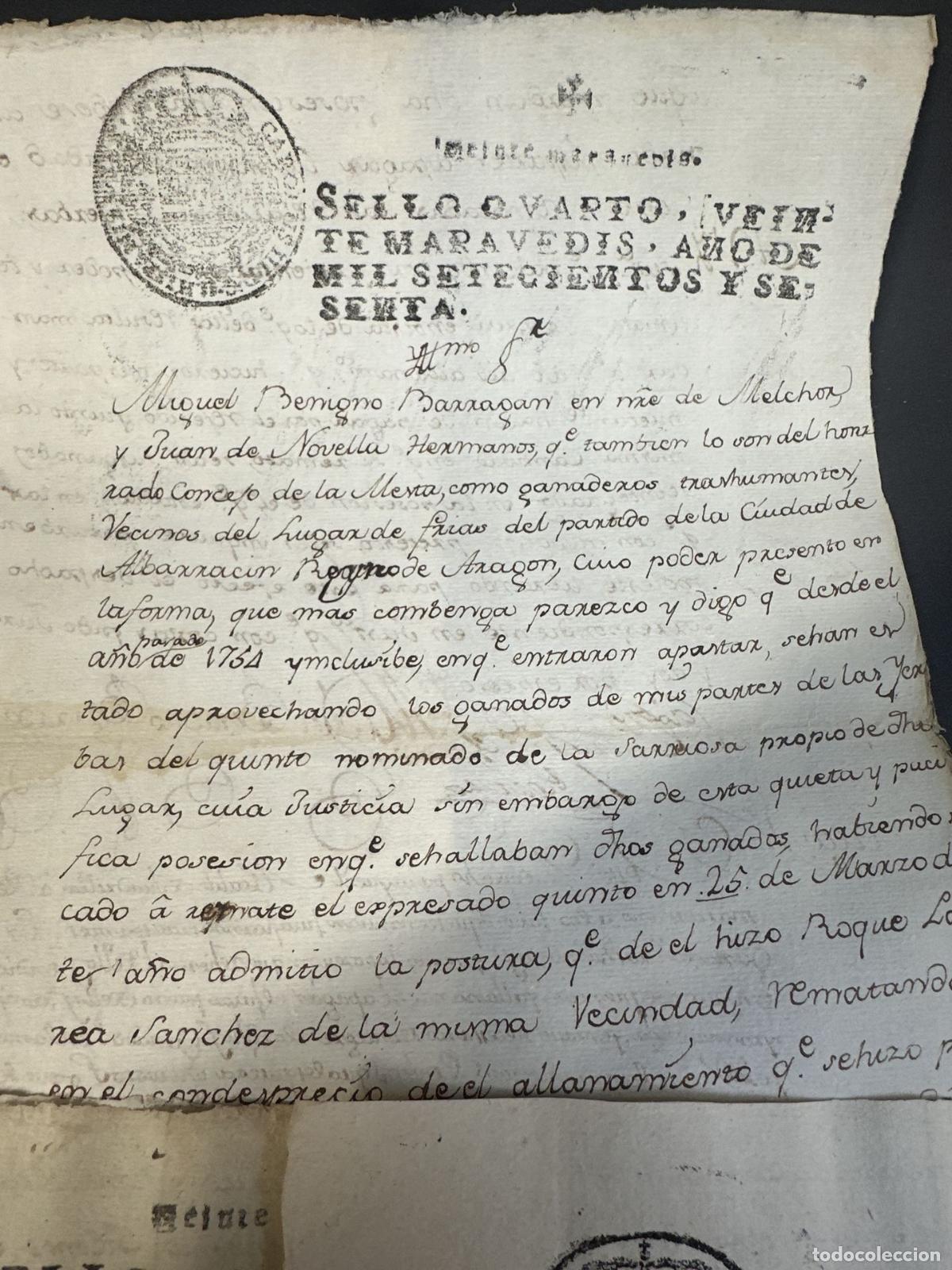 Manuscritos antiguos: DOC-1024. LOTE DE 10 DOCUMENTOS MANUSCRITOS. 1760. ESPA&Ntilde;A - Foto 4