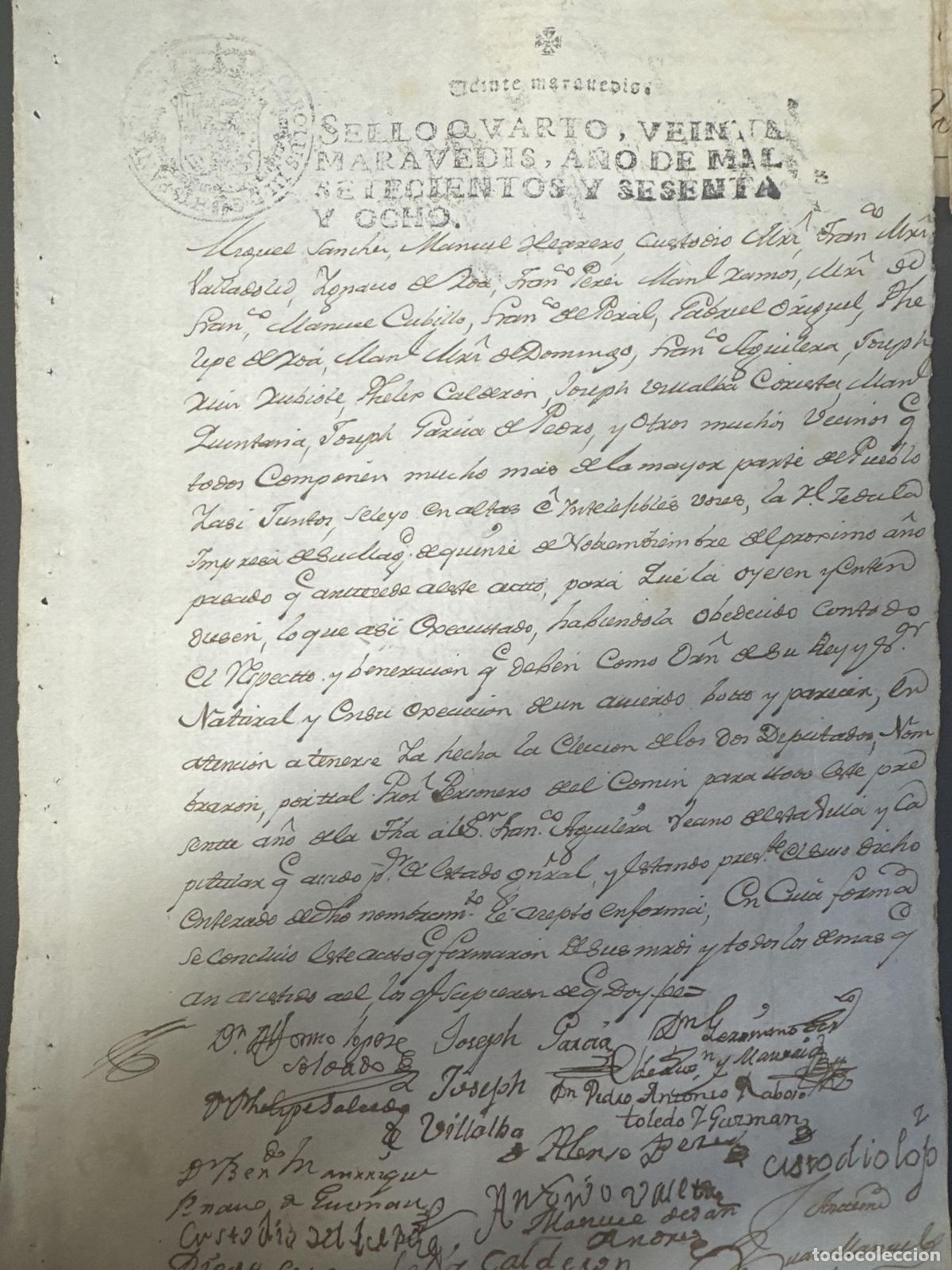 Manuscritos antiguos: DOC-1027. LOTE DE 10 DOCUMENTOS OFICIALES DE 1768. ESPANA - Foto 2