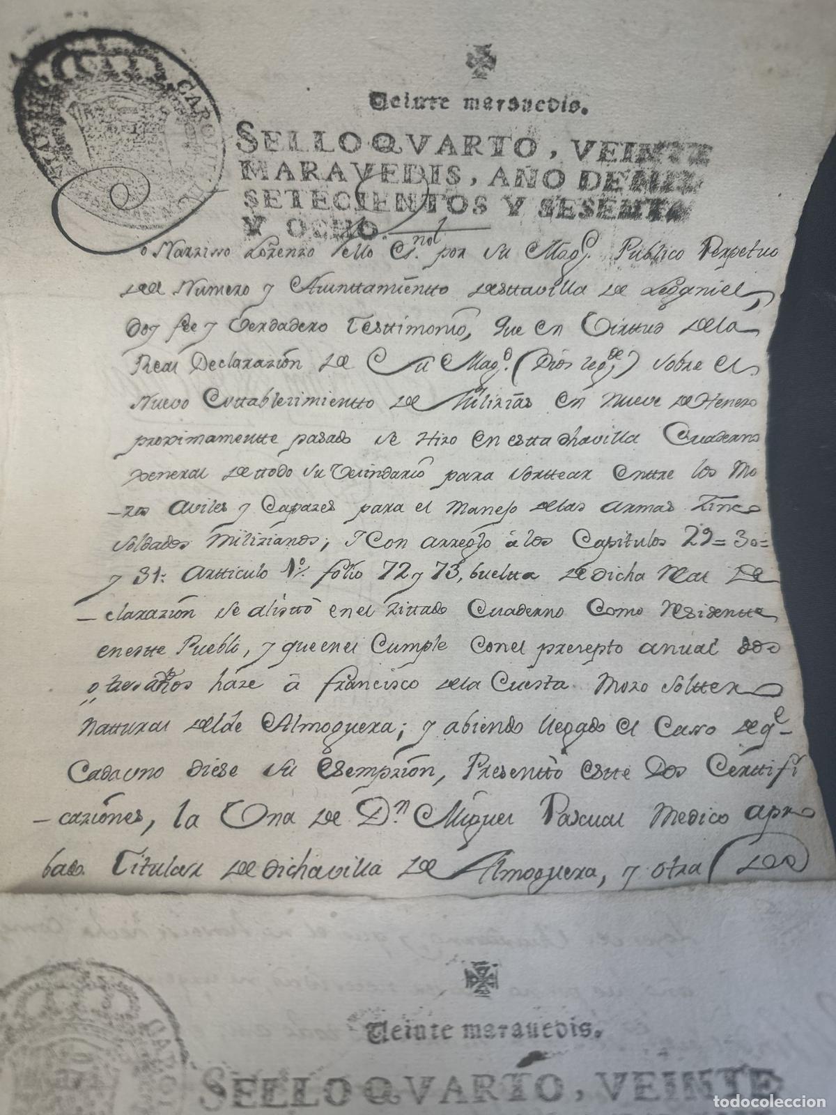 Manuscritos antiguos: DOC-1027. LOTE DE 10 DOCUMENTOS OFICIALES DE 1768. ESPANA - Foto 5