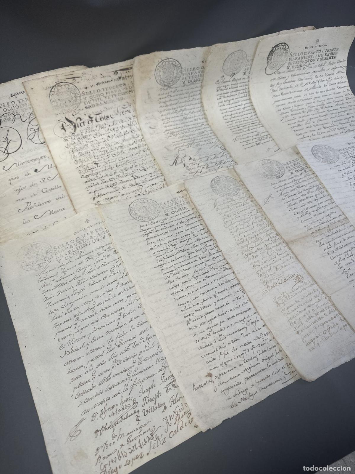 Manuscritos antiguos: DOC-1027. LOTE DE 10 DOCUMENTOS OFICIALES DE 1768. ESPANA - Foto 7