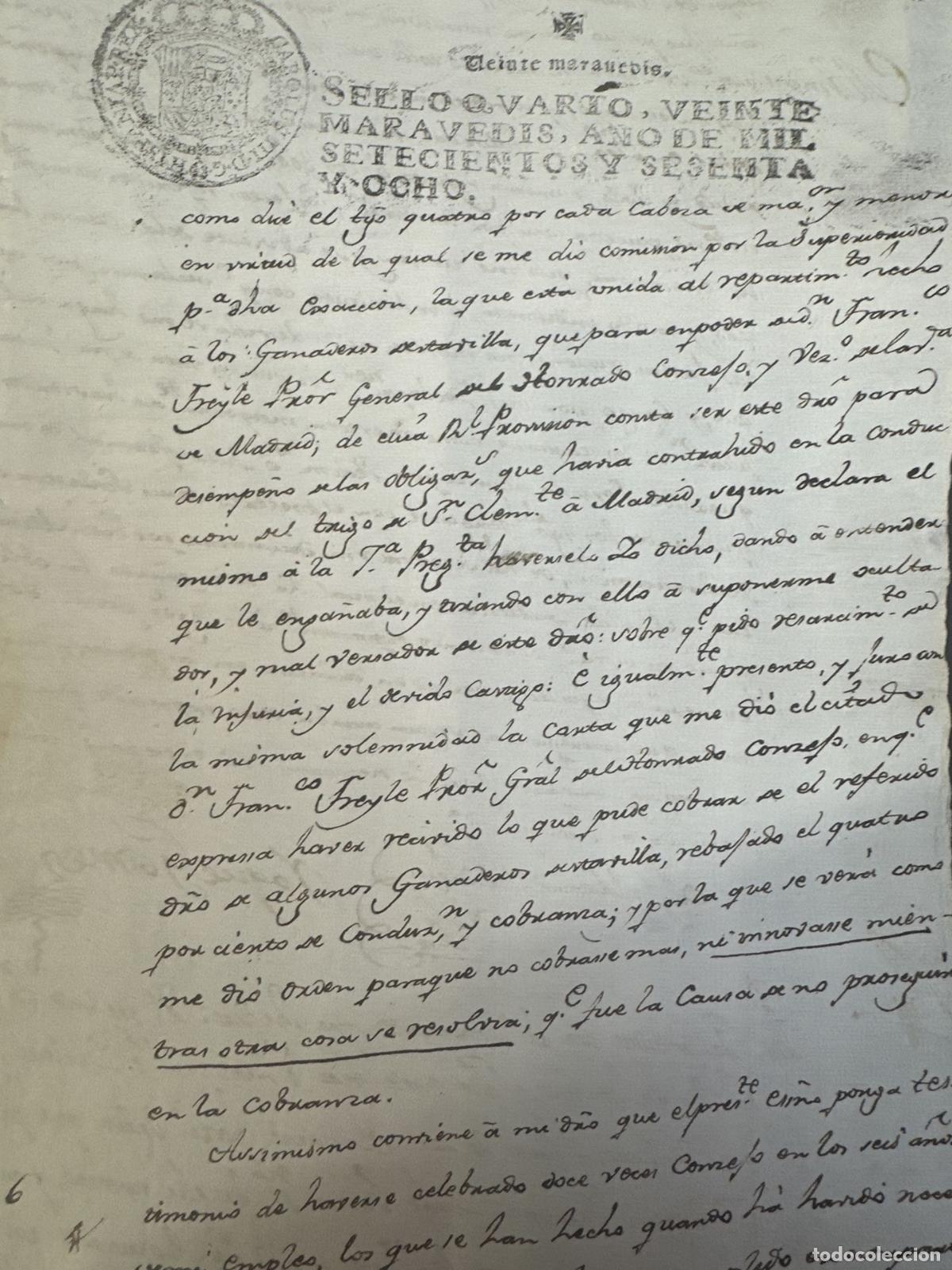 Manuscritos antiguos: DOC-1027. LOTE DE 10 DOCUMENTOS OFICIALES DE 1768. ESPANA - Foto 8