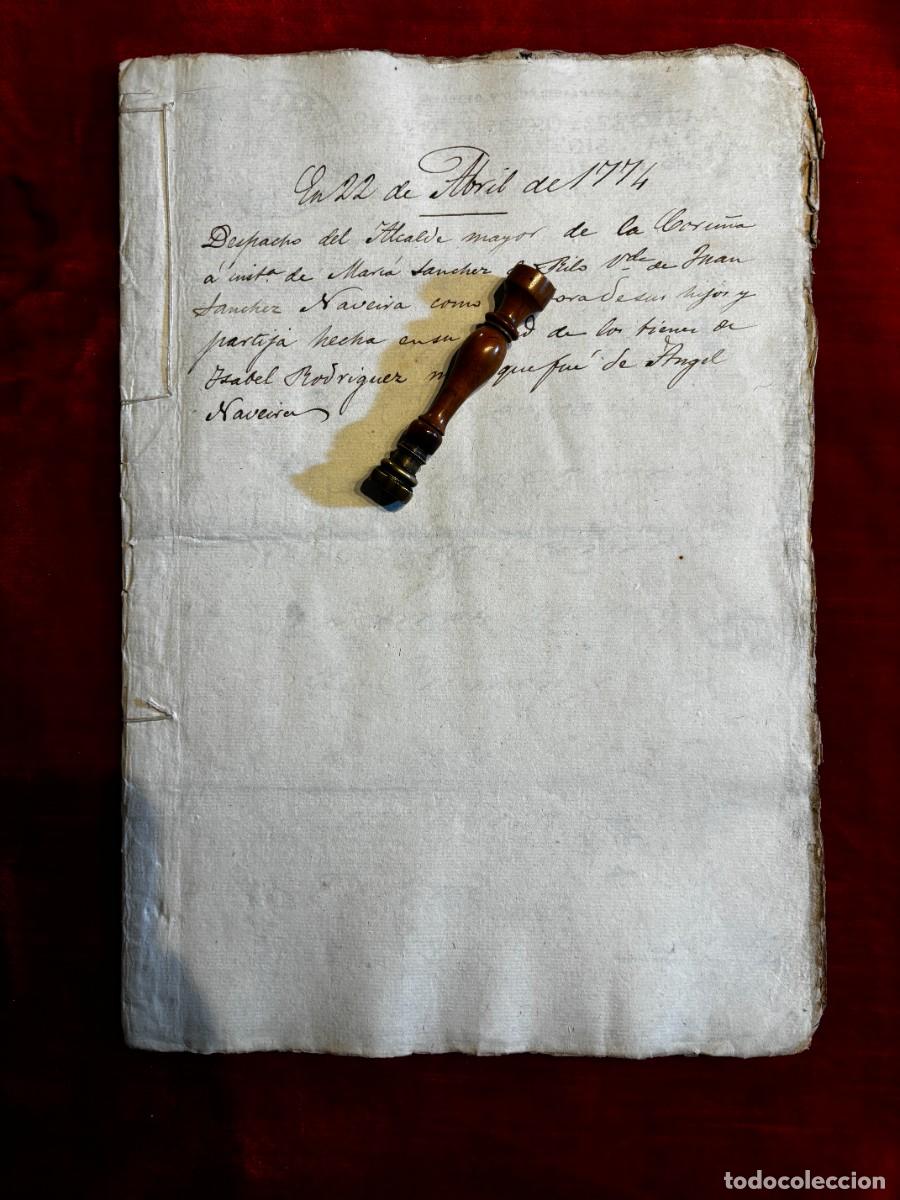 Manuscritos antiguos: MANUSCRITO: DESPACHO DEL ALCALDE MAYOR DE LA CORU&Ntilde;A, ABRIL DE 1774 - Foto 10
