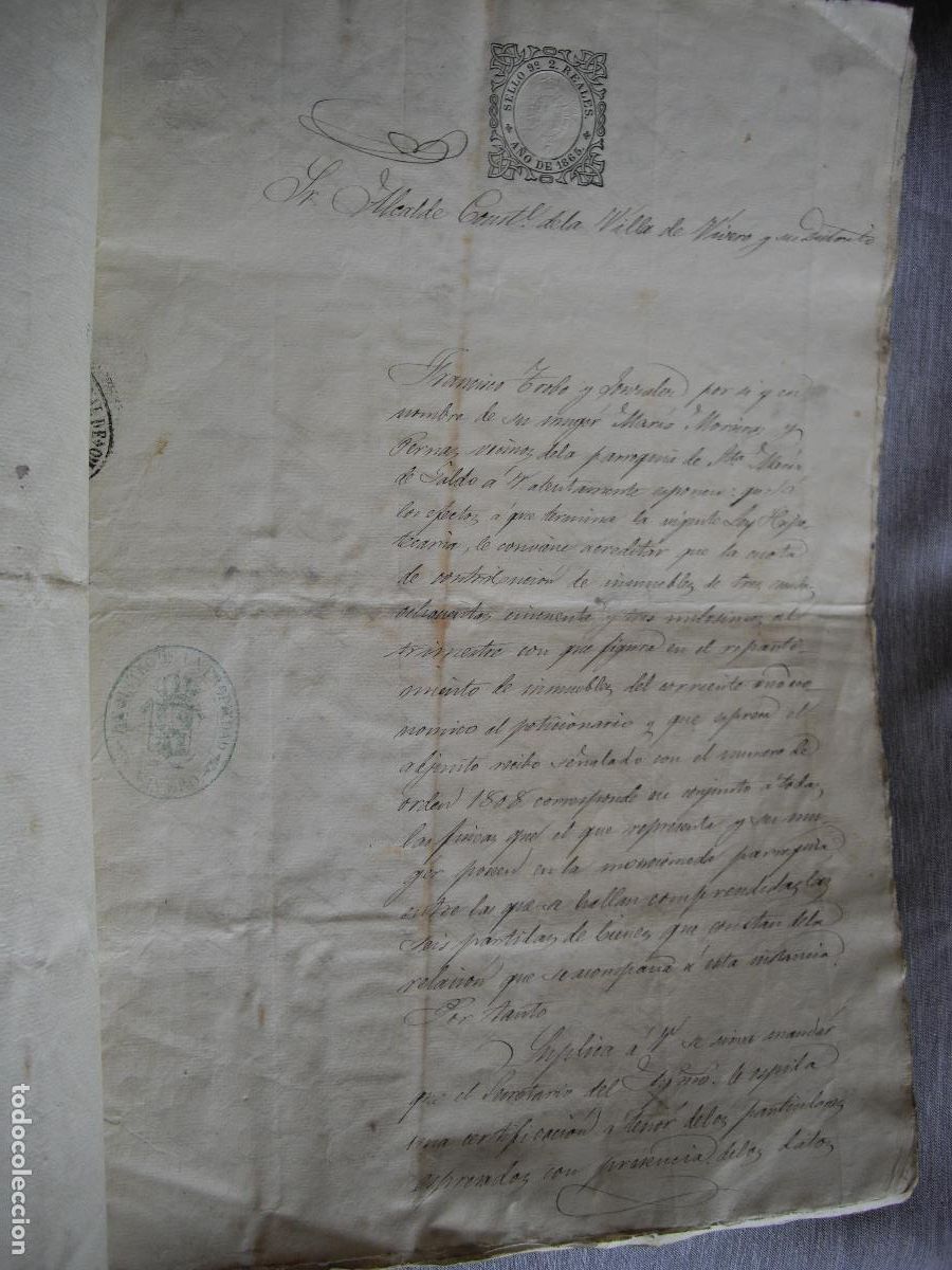 Manuscritos antiguos: GALDO VIVERO LUGO 1865 ESCRITURAS - Foto 2