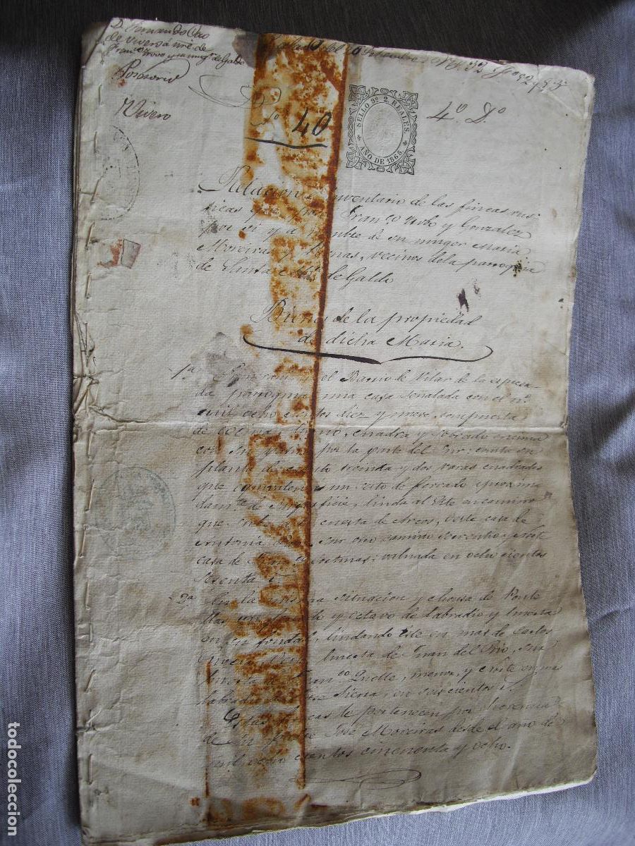 Manuscritos antiguos: GALDO VIVERO LUGO 1865 ESCRITURAS - Foto 1