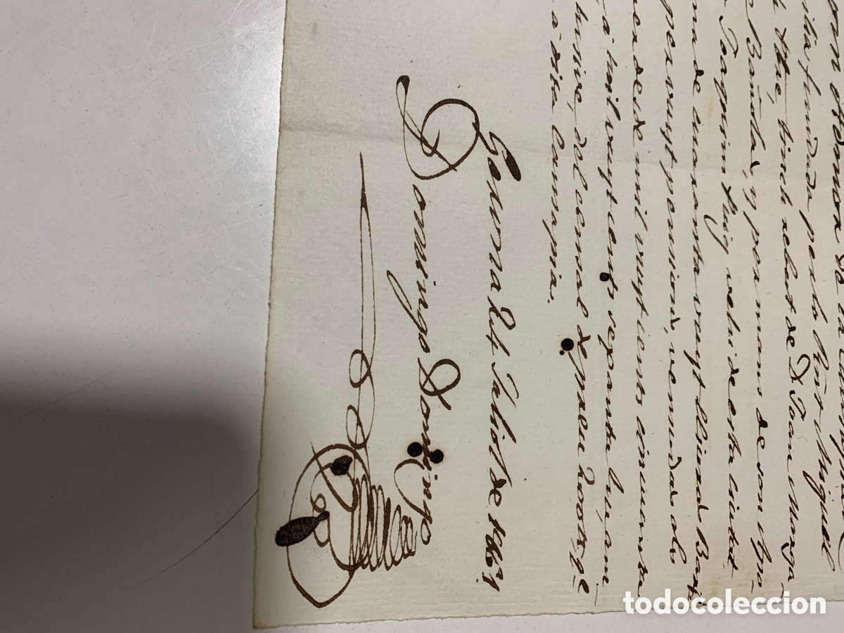 Manuscritos antiguos: RECIBO A&Ntilde;O 1861. BA&Ntilde;OLAS(GIRONA)EN CATAL&Aacute;N - Foto 2