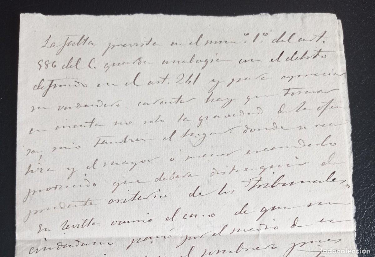 Manuscritos antiguos: DOCUMENTO MANUSCRITO DERECHO A&Ntilde;O 1884 - Foto 4
