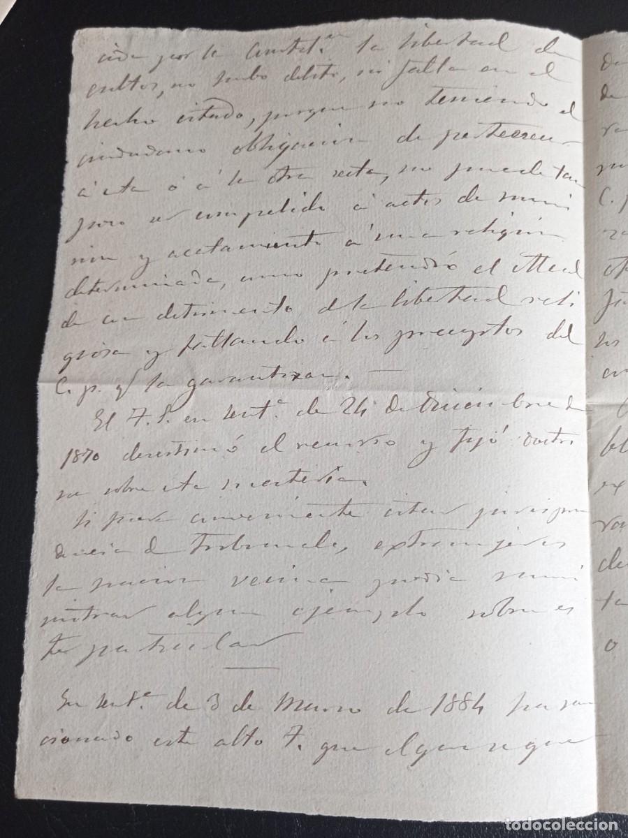 Manuscritos antiguos: DOCUMENTO MANUSCRITO DERECHO A&Ntilde;O 1884 - Foto 6