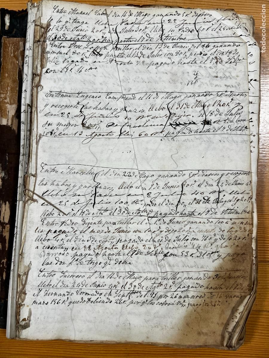 Manuscritos antiguos: libros de cuentas, Lob&oacute;n , Badajoz , - Foto 3