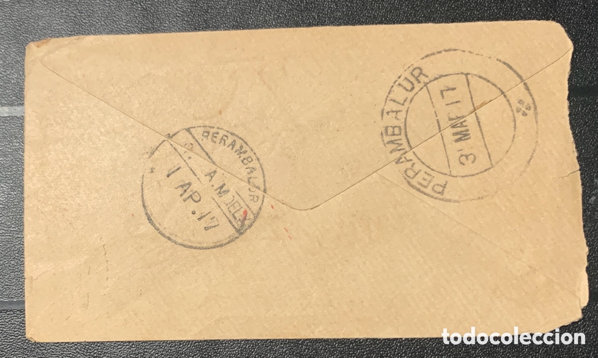 Manuscritos antiguos: Sobre y Manuscrito en idioma Tamil 1914 - Foto 2