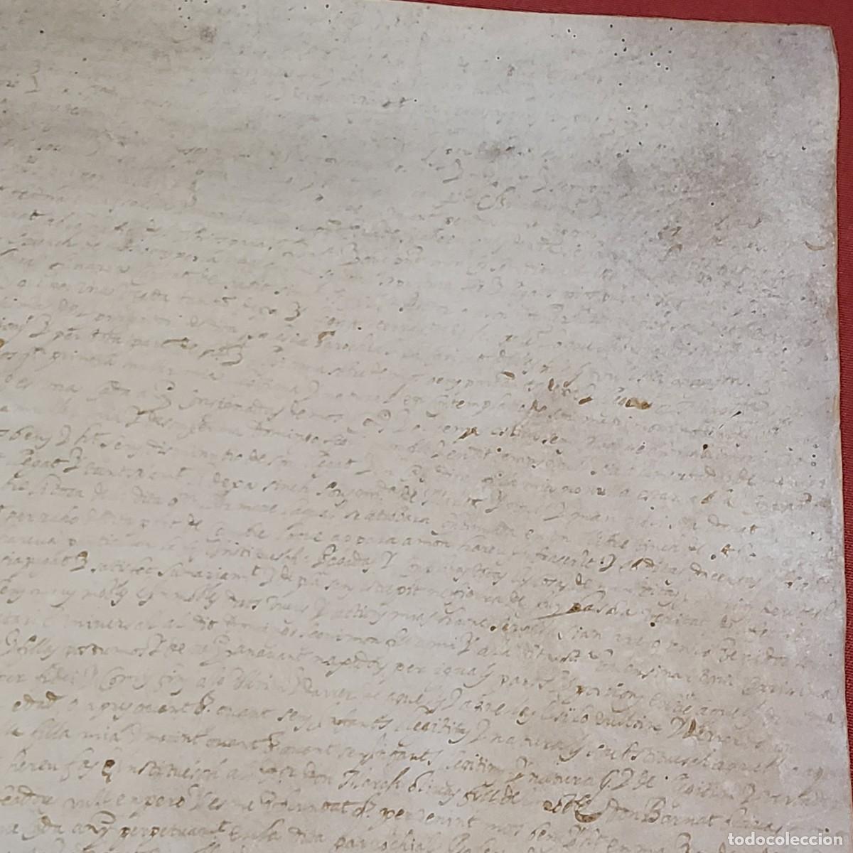 Manuscritos antiguos: ANTIGUO DOCUMENTO EN PERGAMINO MANUSCRITO, ORIGINAL A&Ntilde;O 1656 - Foto 3