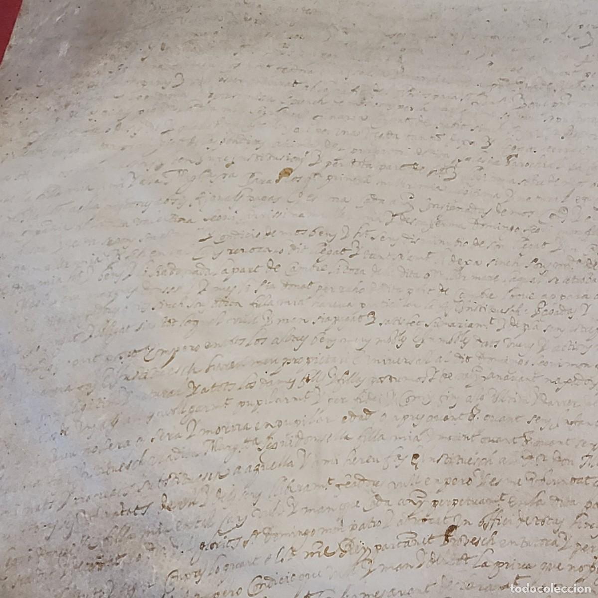 Manuscritos antiguos: ANTIGUO DOCUMENTO EN PERGAMINO MANUSCRITO, ORIGINAL A&Ntilde;O 1656 - Foto 4