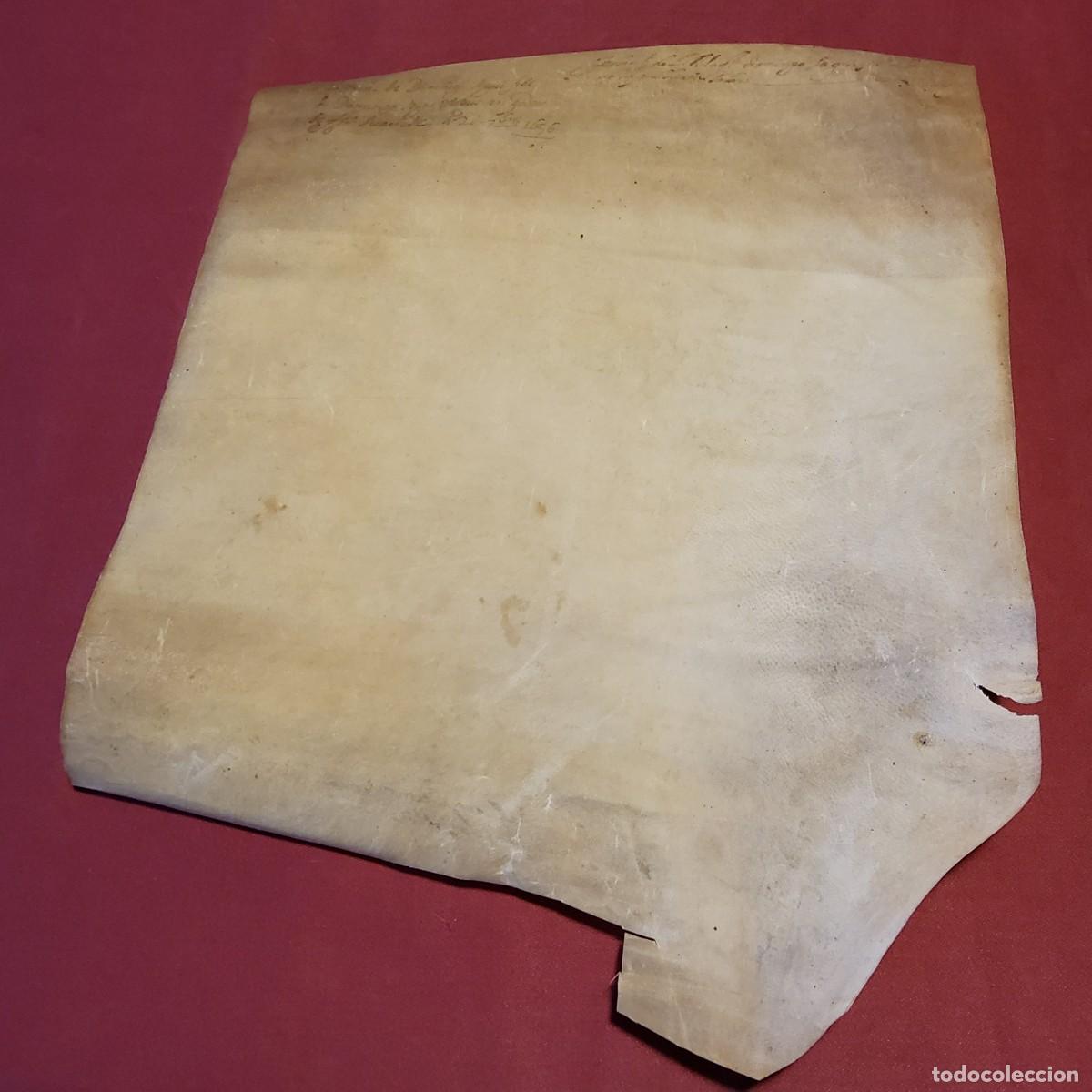 Manuscritos antiguos: ANTIGUO DOCUMENTO EN PERGAMINO MANUSCRITO, ORIGINAL A&Ntilde;O 1656 - Foto 6