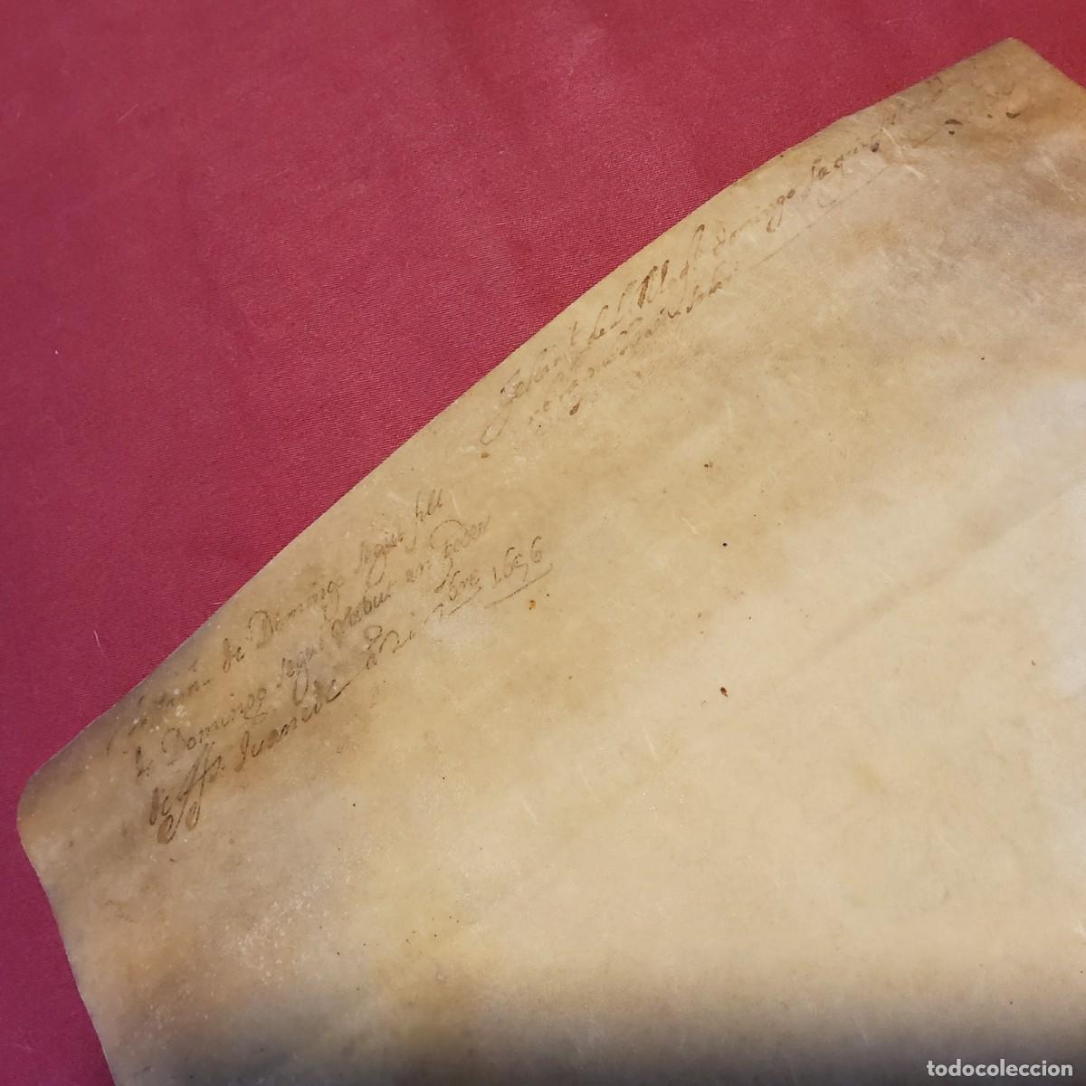 Manuscritos antiguos: ANTIGUO DOCUMENTO EN PERGAMINO MANUSCRITO, ORIGINAL A&Ntilde;O 1656 - Foto 9