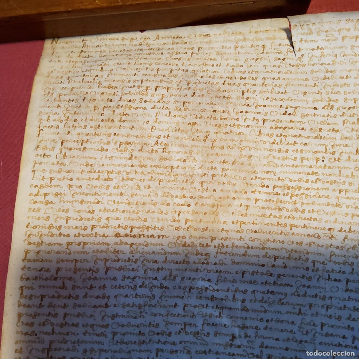 Manuscritos antiguos: ANTIGUO DOCUMENTO EN PERGAMINO MANUSCRITO, ORIGINAL 27 x 34 cm. - Foto 5