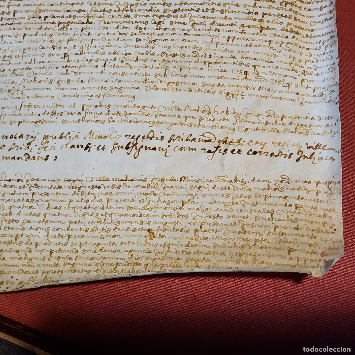 Manuscritos antiguos: ANTIGUO DOCUMENTO EN PERGAMINO MANUSCRITO, ORIGINAL 27 x 34 cm. - Foto 7