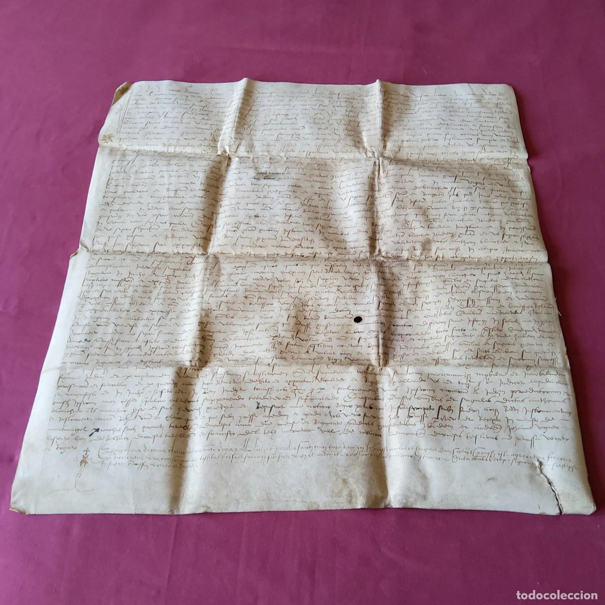 Manuscritos antiguos: ANTIGUO DOCUMENTO EN PERGAMINO MANUSCRITO, ORIGINAL A&Ntilde;O 1513 - Foto 1