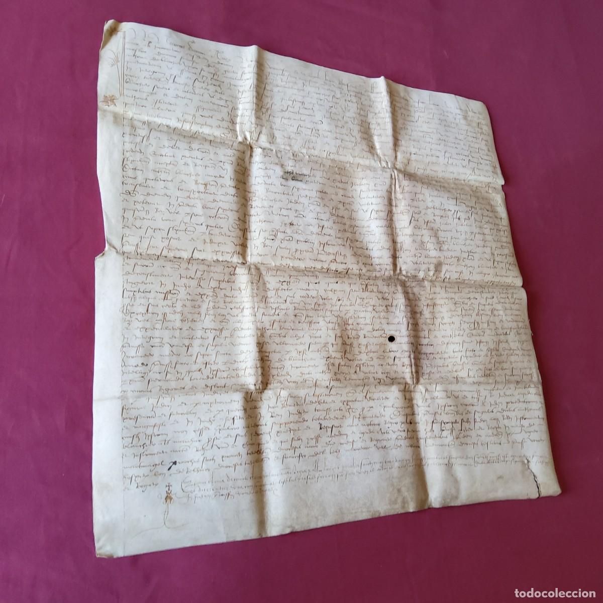 Manuscritos antiguos: ANTIGUO DOCUMENTO EN PERGAMINO MANUSCRITO, ORIGINAL A&Ntilde;O 1513 - Foto 3