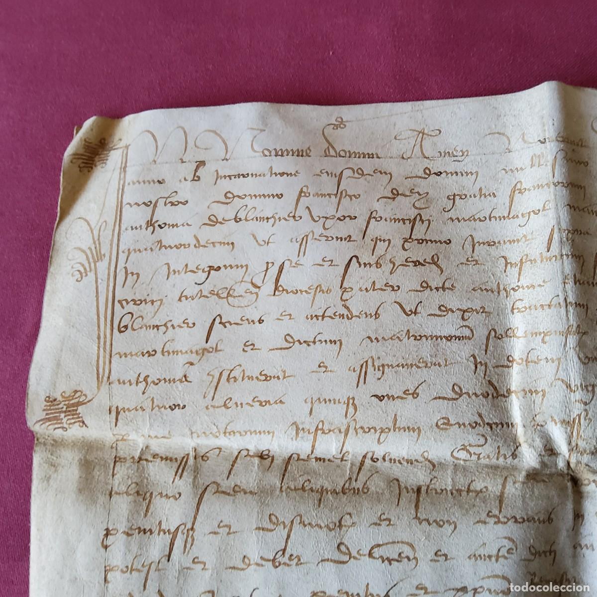 Manuscritos antiguos: ANTIGUO DOCUMENTO EN PERGAMINO MANUSCRITO, ORIGINAL A&Ntilde;O 1513 - Foto 4