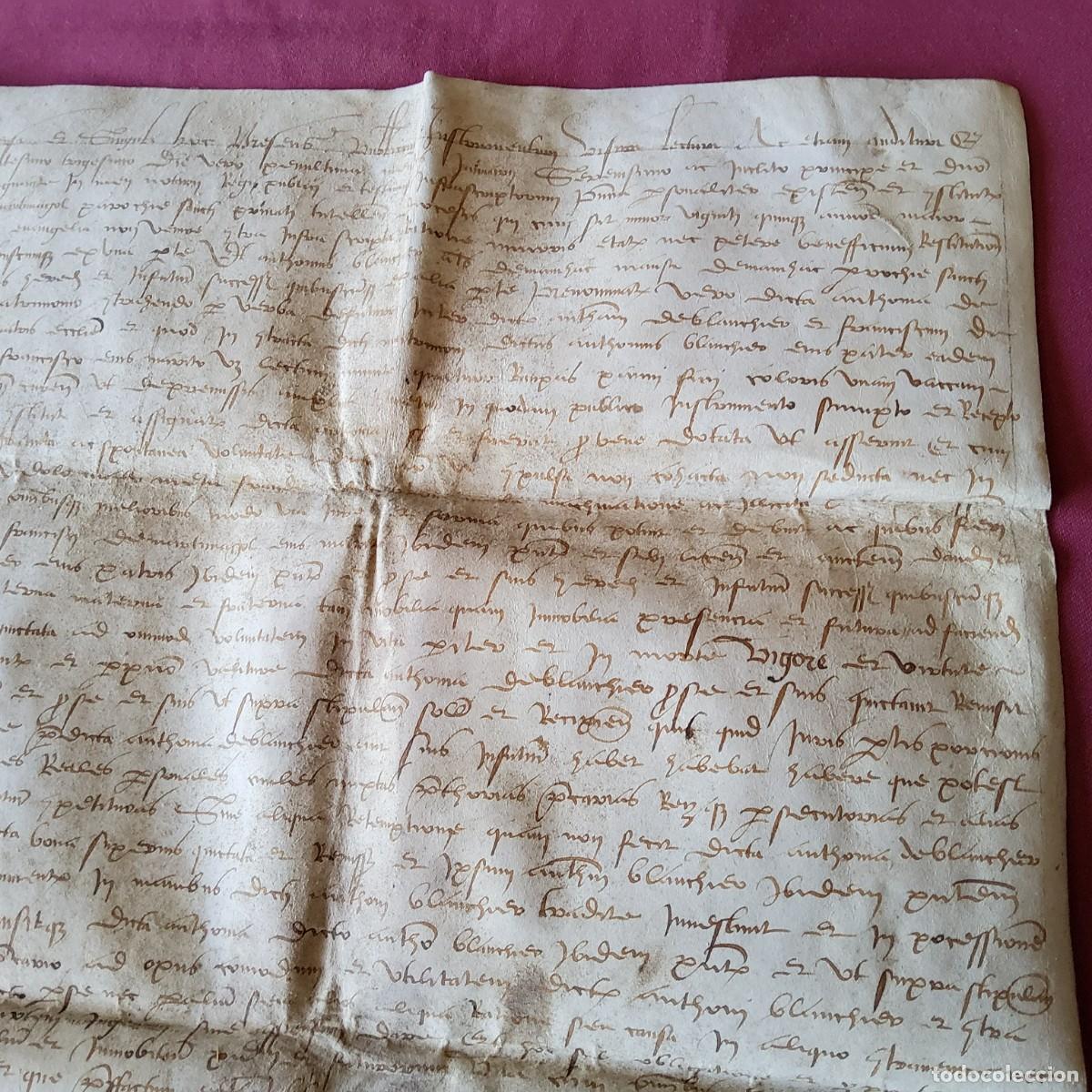 Manuscritos antiguos: ANTIGUO DOCUMENTO EN PERGAMINO MANUSCRITO, ORIGINAL A&Ntilde;O 1513 - Foto 5