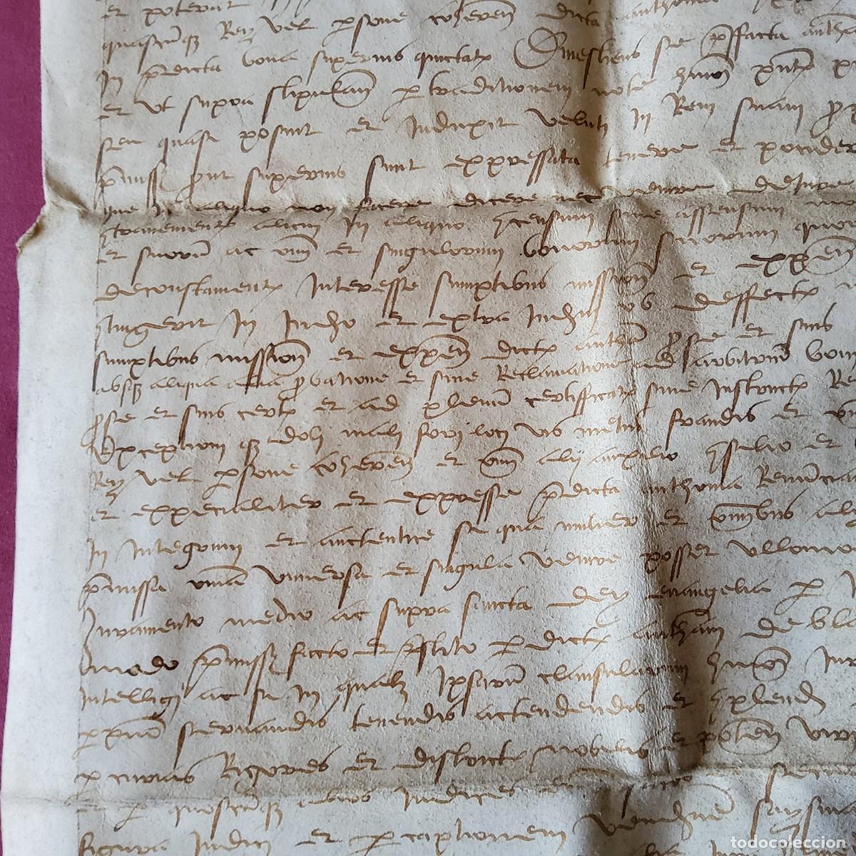 Manuscritos antiguos: ANTIGUO DOCUMENTO EN PERGAMINO MANUSCRITO, ORIGINAL A&Ntilde;O 1513 - Foto 6
