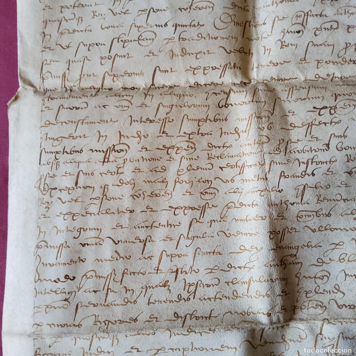 Manuscritos antiguos: ANTIGUO DOCUMENTO EN PERGAMINO MANUSCRITO, ORIGINAL A&Ntilde;O 1513 - Foto 7
