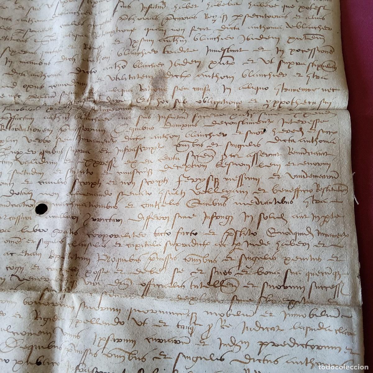 Manuscritos antiguos: ANTIGUO DOCUMENTO EN PERGAMINO MANUSCRITO, ORIGINAL A&Ntilde;O 1513 - Foto 8