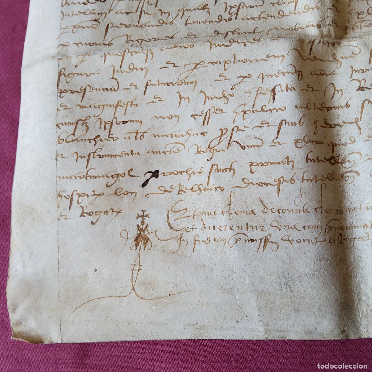 Manuscritos antiguos: ANTIGUO DOCUMENTO EN PERGAMINO MANUSCRITO, ORIGINAL A&Ntilde;O 1513 - Foto 9