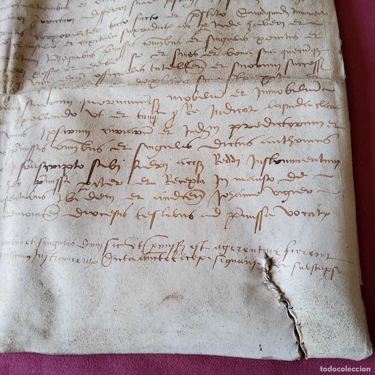 Manuscritos antiguos: ANTIGUO DOCUMENTO EN PERGAMINO MANUSCRITO, ORIGINAL A&Ntilde;O 1513 - Foto 10
