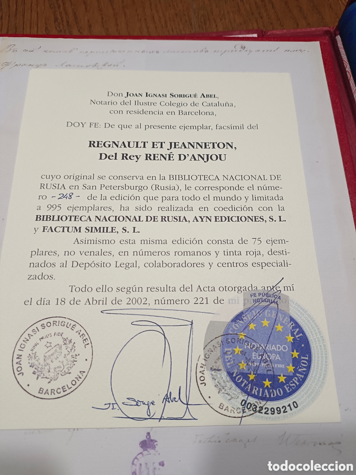 Manuscritos antiguos: FACS&Iacute;MIL LES AMOURS de R&Eacute;N&Eacute; d ANJOU - Foto 7