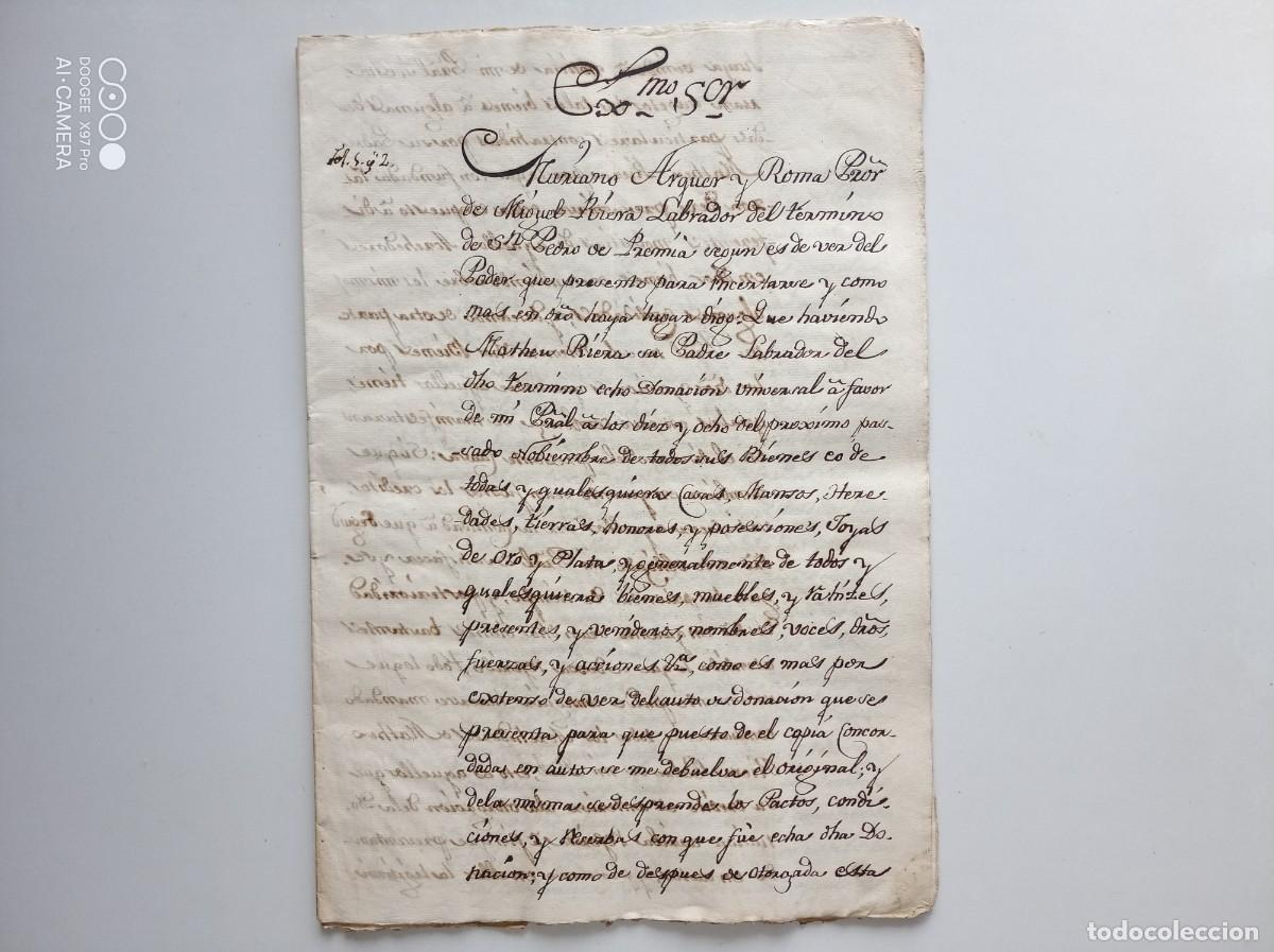 Manuscritos antiguos: LIBRERIA GHOTICA. RELACI&Oacute;N DE BIENES. MARIANO ARQUER Y ROMA. PREMI&Agrave;. 1796 BARCELONA. MANUSCRITO 7