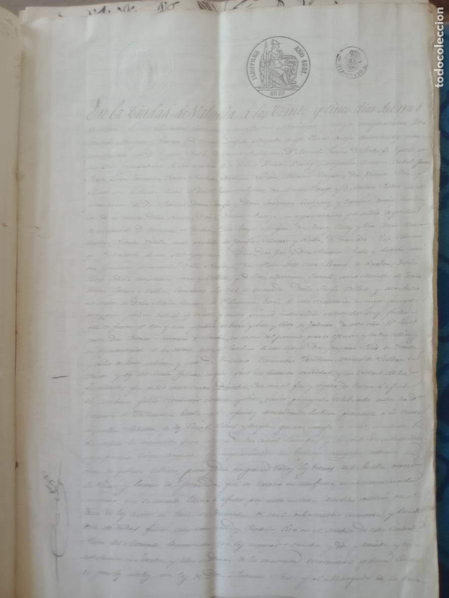 Manuscritos antiguos: Valencia. Venta 1851 Eugenio Rubio. Plaza del Mercat - Foto 2