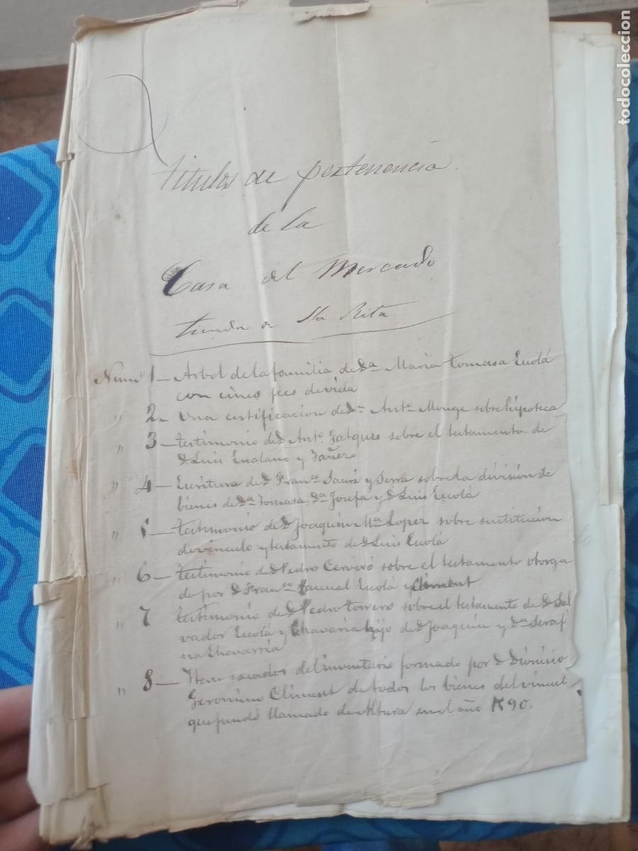 Manuscritos antiguos: Valencia. Venta 1851 Eugenio Rubio. Plaza del Mercat - Foto 3