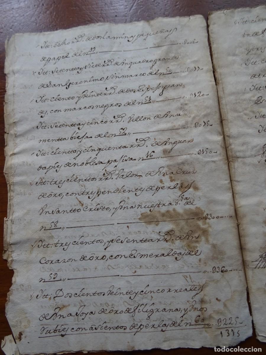 Manuscritos antiguos: Hijuela, lienzos, joyas, ajuar, 1760, 19 pags - Foto 3