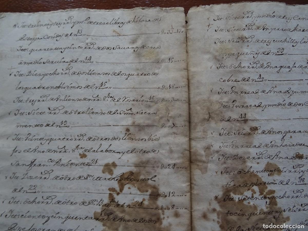 Manuscritos antiguos: Hijuela, lienzos, joyas, ajuar, 1760, 19 pags - Foto 7