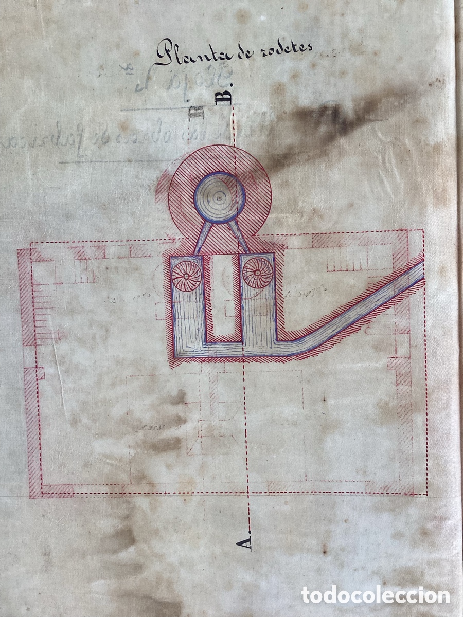 Manuscritos antiguos: Proyecto MOLINO HARINERO Siglo XIX - Foto 2